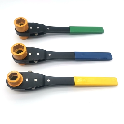 Venta caliente USA Lineman llave inglesa herramienta de perno a través de llave de enchufe de dos tamaños con mango de agarre suave