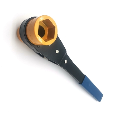 Venta caliente USA Lineman llave inglesa herramienta de perno a través de llave de enchufe de dos tamaños con mango de agarre suave