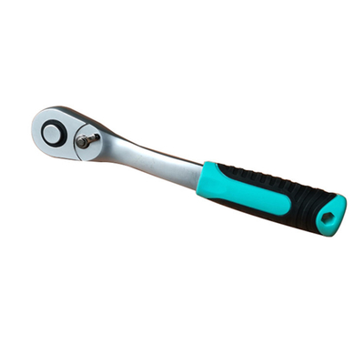 DIN 3122 Herramientas manuales Cuadrado 1/2 pulgadas Enchufe de accionamiento 90 llaves de raqueta de dientes con mango de agarre suave Diseño sin tornillos